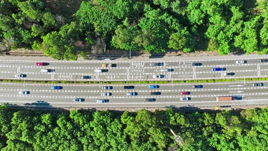 航拍城市高速公路车流