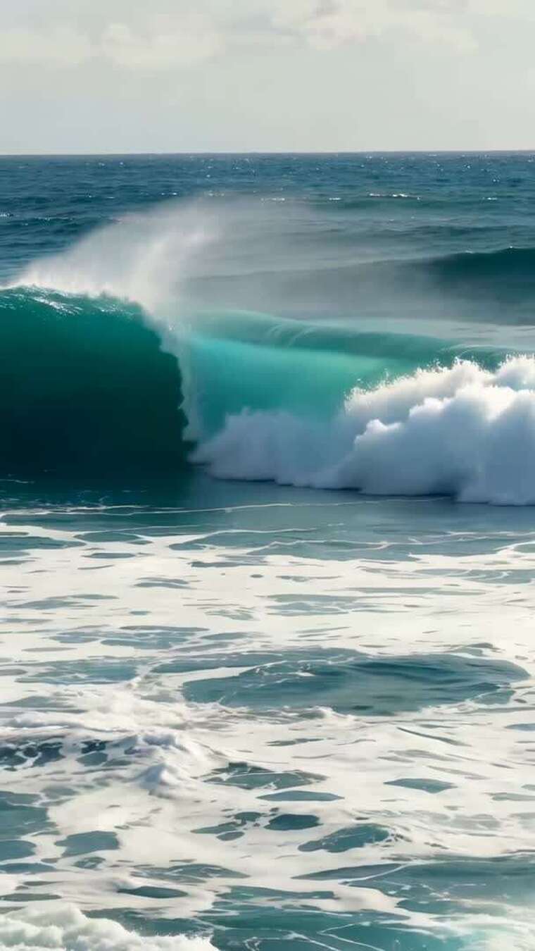 海上翻涌的波浪