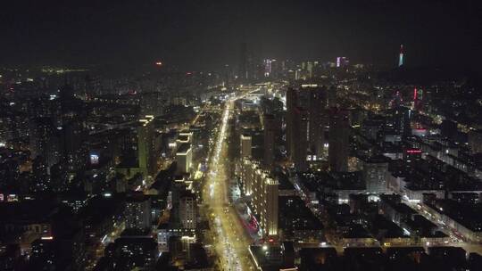 航拍大连城市夜景4k视频