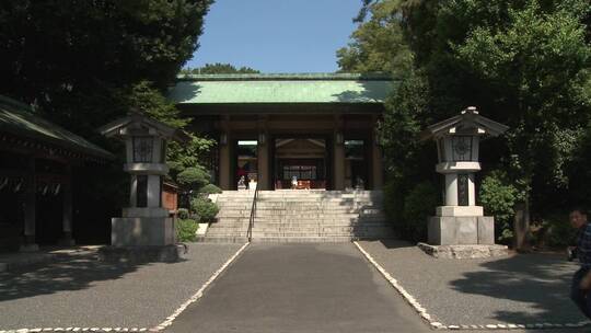 日本寺庙的宽镜头