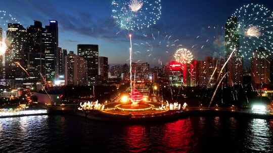 青岛烟花青岛夜景跨年