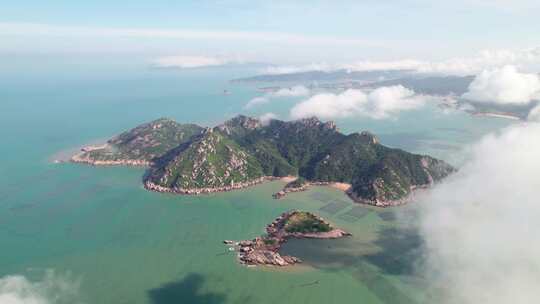 福建宁德霞浦笔架山海岛风景航拍