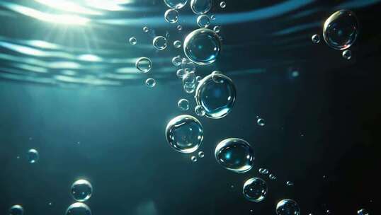 水中上升的气泡素材