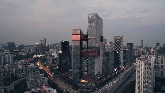 航拍深圳南山后海地标建筑腾讯滨海大厦视频素材模板下载