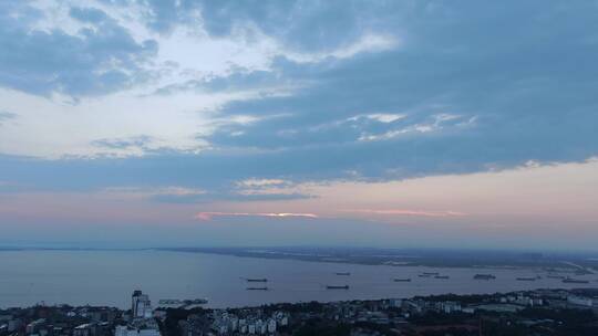 湖南岳阳洞庭湖日落晚霞夕阳