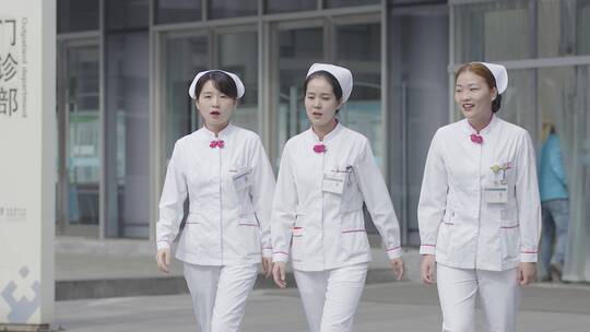 白衣天使 护士微笑 护士走路 护士升格镜头