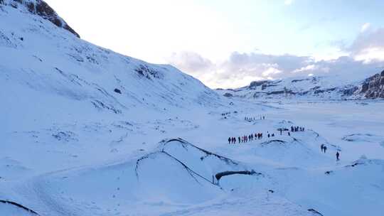 冰岛冬季冰川景观导览1视频素材模板下载