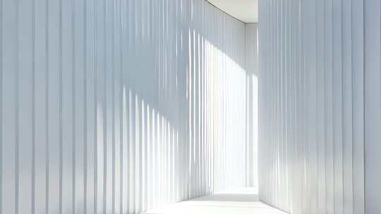 白色条纹墙面室内光影场景