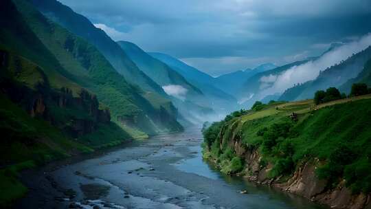 山脉山川河流青山绿水