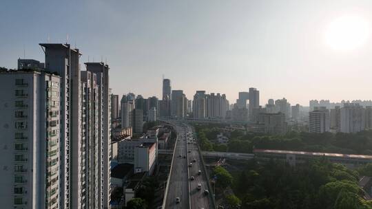 上海延安高架航拍