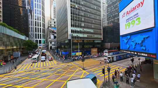 香港街头人流视频素材模板下载