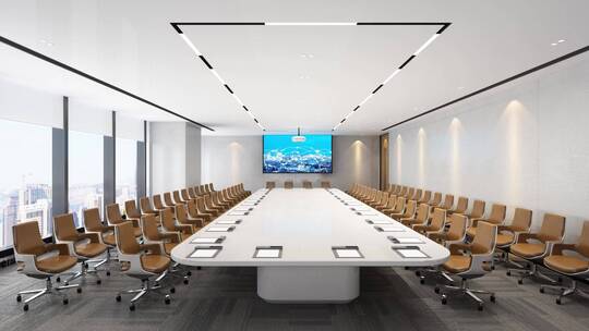 商务写字楼大型会议室动画效果