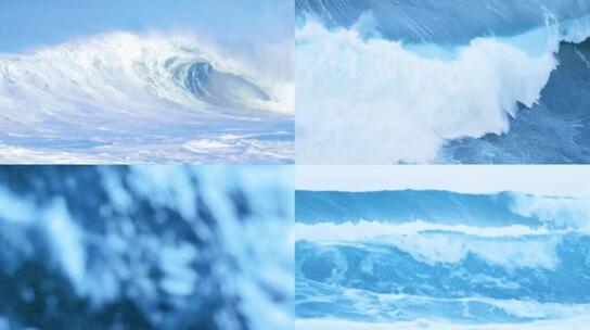 海洋海浪滚滚翻腾 视频合集视频素材模板下载