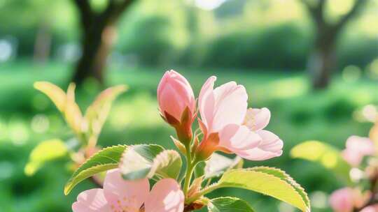 桃花盛开花开春天立春延时