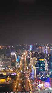 青海西宁市海湖新区海湖广场西宁CBD夜景