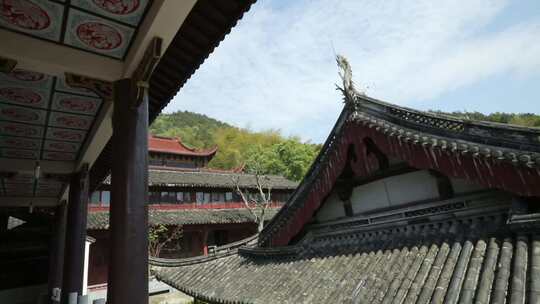 寺庙古镇蓝天白云历史云袖寺