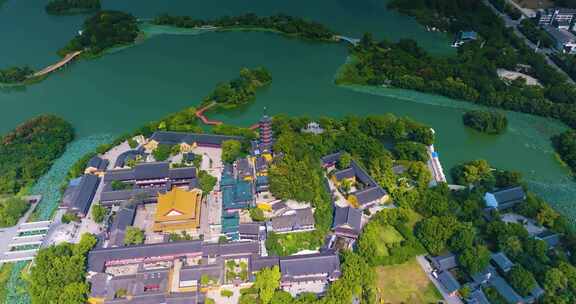 江苏镇江市金山寺风光航拍