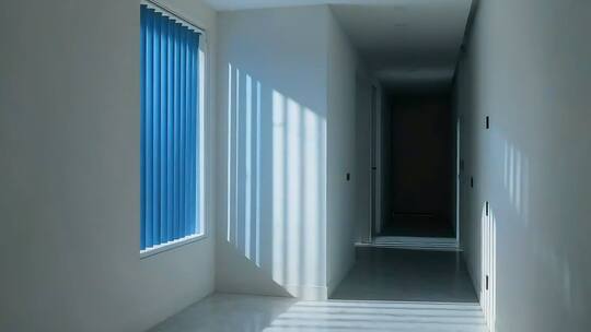 冷色调建筑场景 时间流逝光影变化