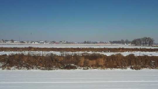 航拍北方雪景