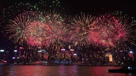 4K香港维多利亚港烟花