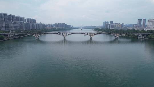 航拍广西柳州壶东大桥