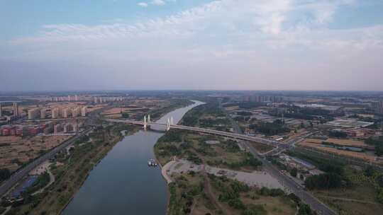 河南周口沙颍河风景区航拍