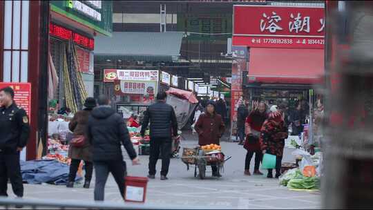 高清实拍菜市场市井人文小镇生活视频素材模板下载