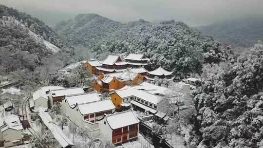 杭州法喜寺雪景浙江雪景古建筑雪景