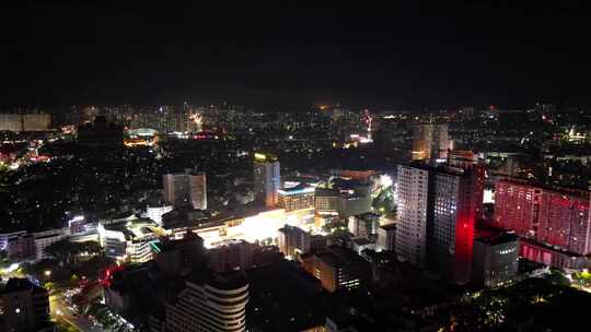 广西玉林城市风光玉林夜景航拍