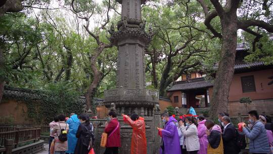 浙江普陀山法雨寺禅院建筑4K视频