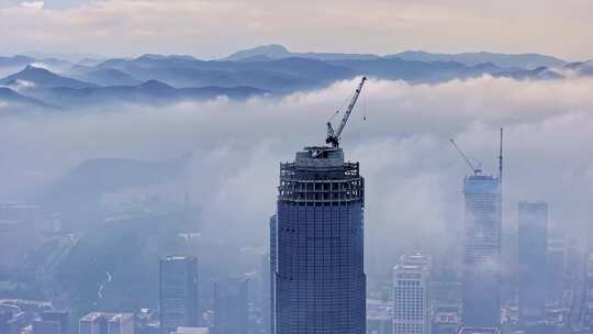 城市台风雨天济南