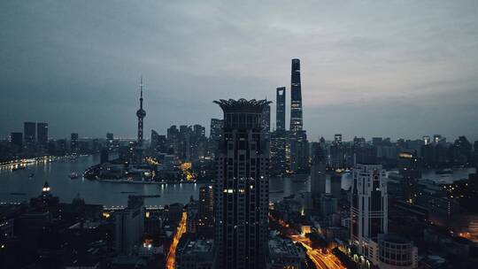上海凌晨航拍