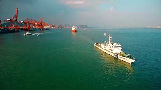 航拍深圳标志性建筑蛇口港 2视频素材模板下载