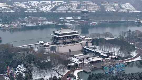 西安大唐芙蓉园雪景