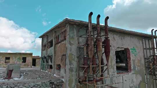 废弃，建筑物，混凝土，天空