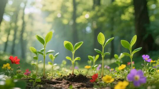 种子发芽 生长生命成长希望励志
