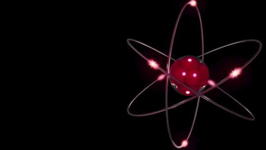 原子核、中子、质子和电子发光的原子。原子