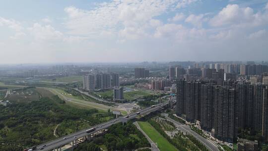 航拍湖北荆州城市交通大道视频素材模板下载