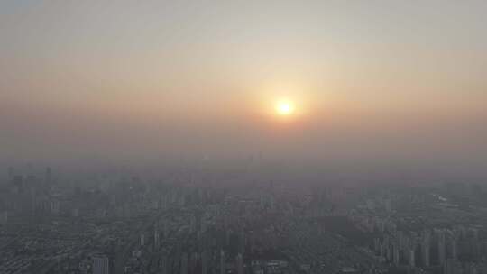 上海虹口区清晨航拍