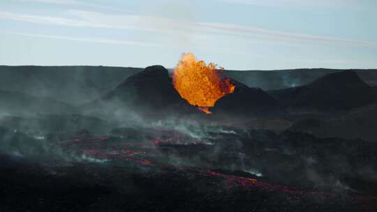 火山，熔岩，冰岛，Fagradalsfj