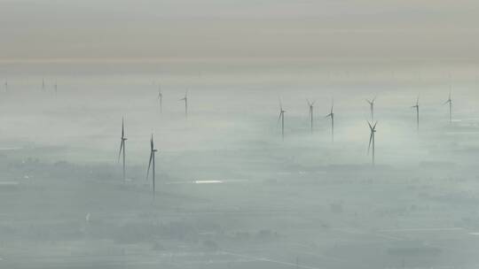 风力发电清洁能源乡村振兴航拍