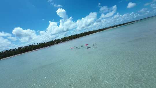 巴西阿拉戈斯马拉戈吉海滩场景。旅游景观。