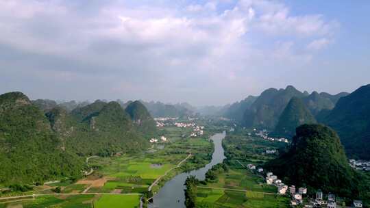 桂林山水阳朔风光中国航拍