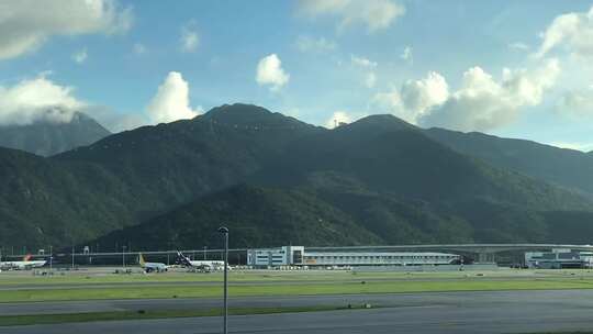 香港机场飞机起飞升格