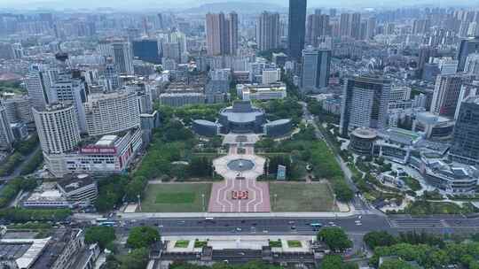 福州五一广场航拍于山风景区于山堂城市风景