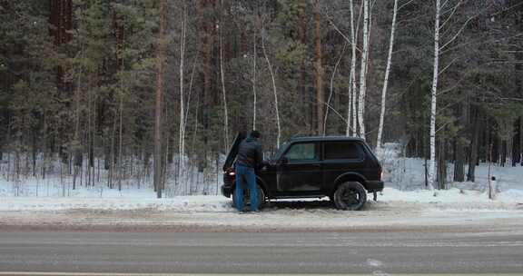 俄罗斯，雪，冬天，汽车