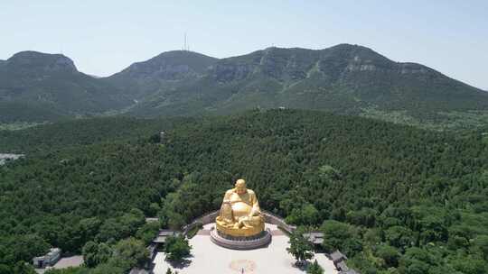 航拍山东济南千佛山风景区