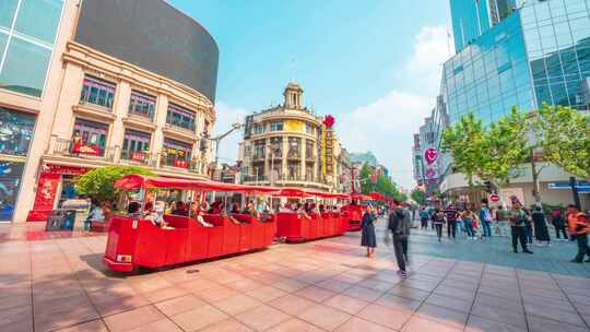 上海南京路步行街人流