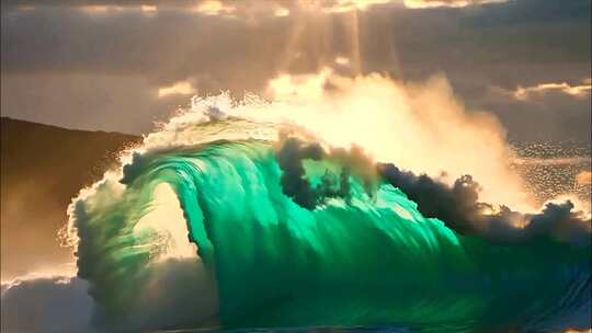 大海海洋海浪海边沙滩海水特写唯美巨浪浪花