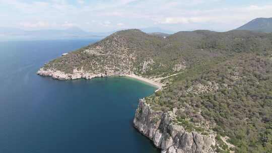 大岩石，海滩，海岸，海浪